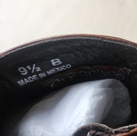 Old Gringo Brown Leather Ankle Cowboy Boots - New - Never Worn - Picture 6 of 6